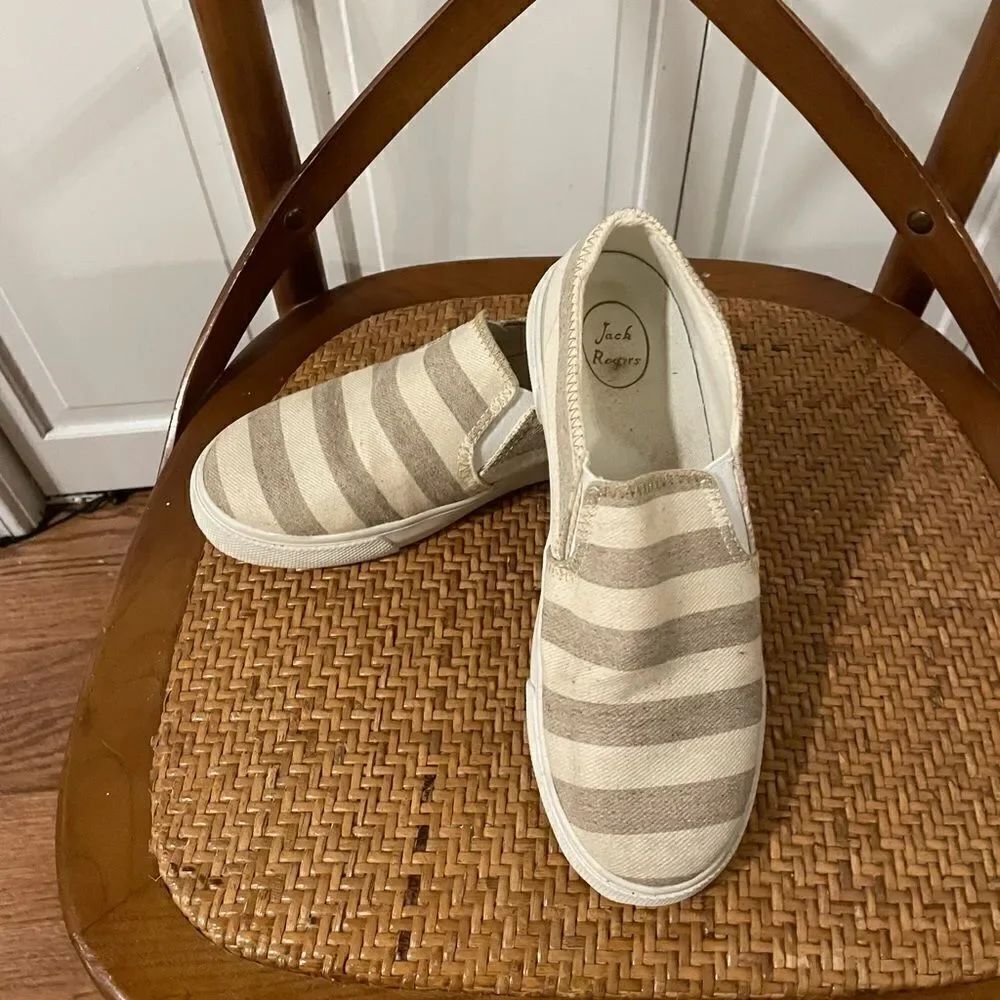 Jack rogers striped slides size 6